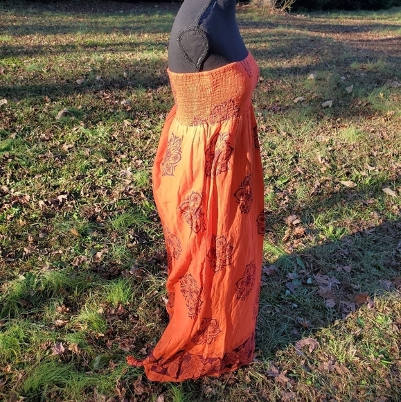 CATO Sleeveless orange maxi dress Small - Picture 3 of 7